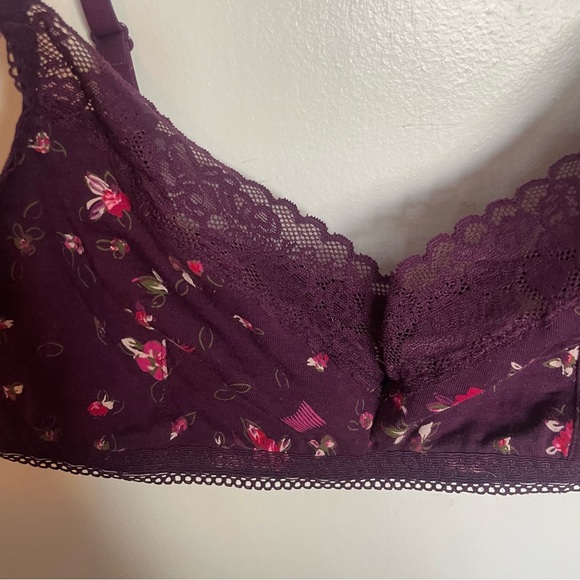 Savage x Fenty cotton essentials lace trim Bralette late night purple size L - Picture 7 of 10